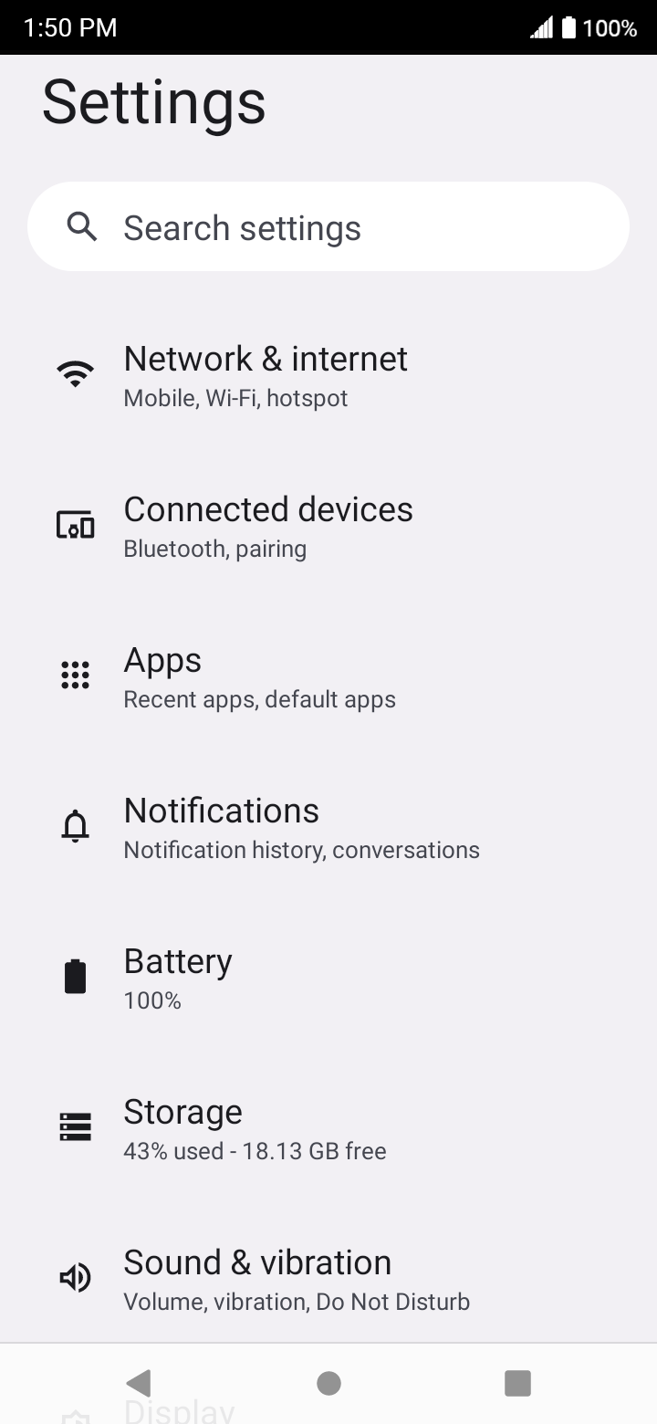 From the Settings app, scroll to and tap Apps.