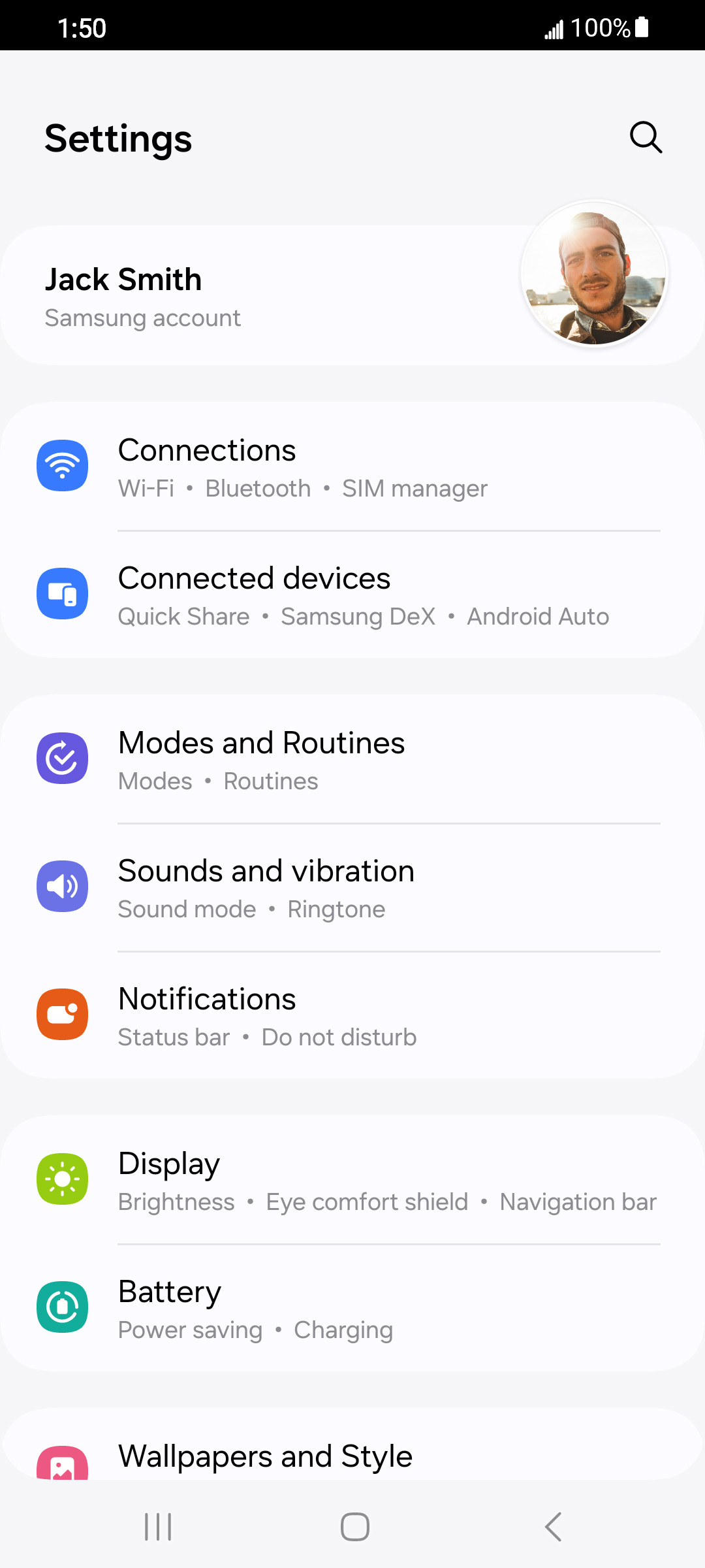 From the Settings app, scroll to and tap Apps.