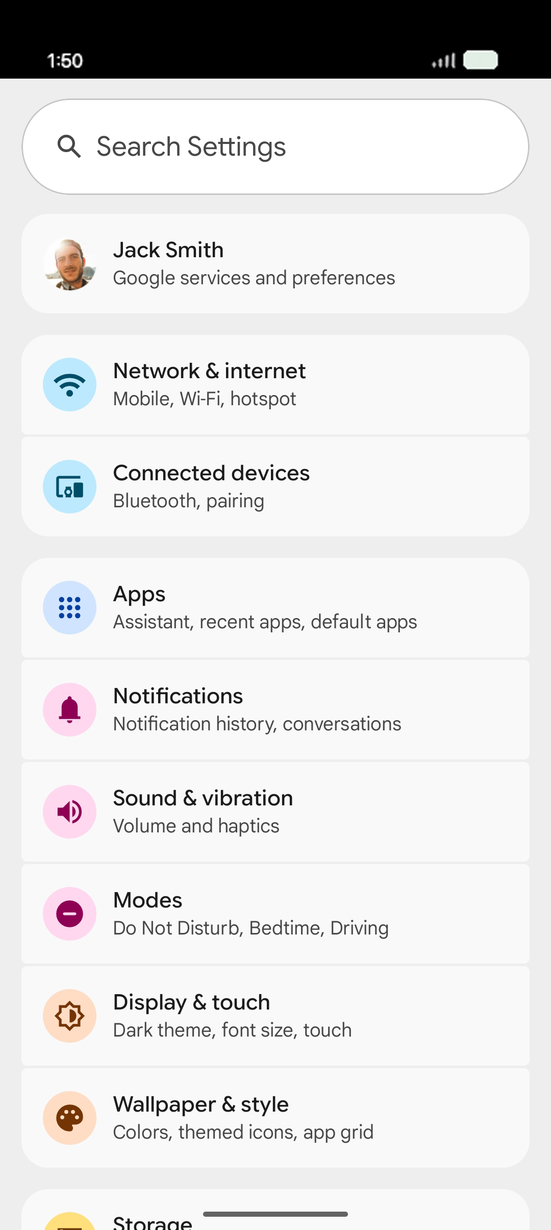 From the Settings app, scroll to and tap Apps.