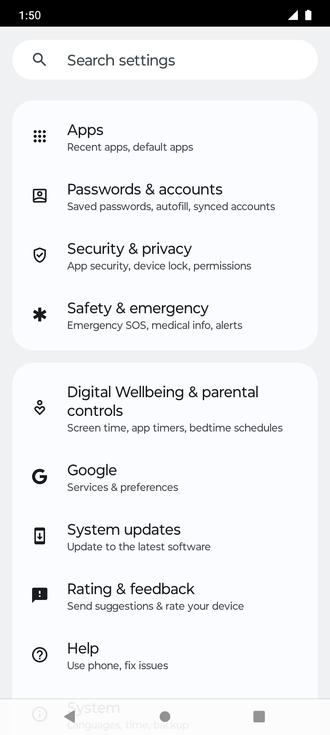 En la aplicación Settings, toca Apps.