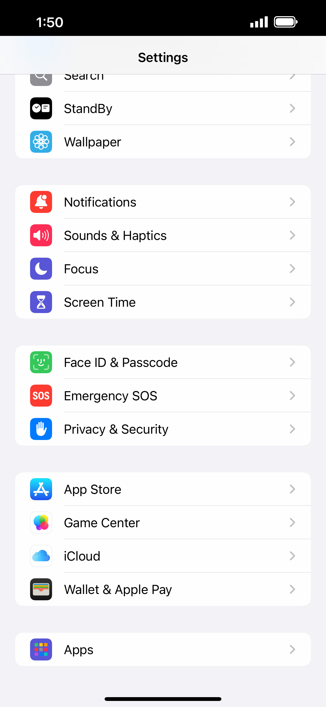 From the Settings app, scroll to and tap Apps.