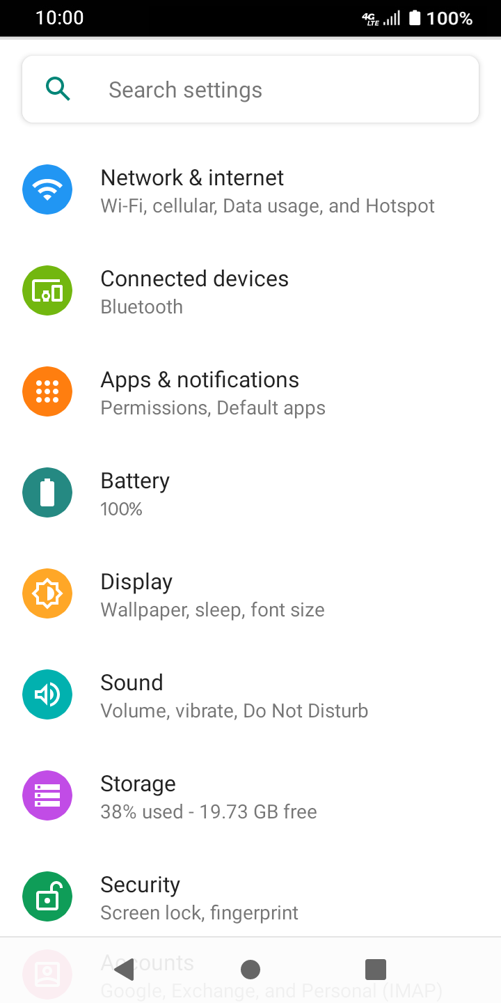 En la aplicación Settings, toca Apps.
