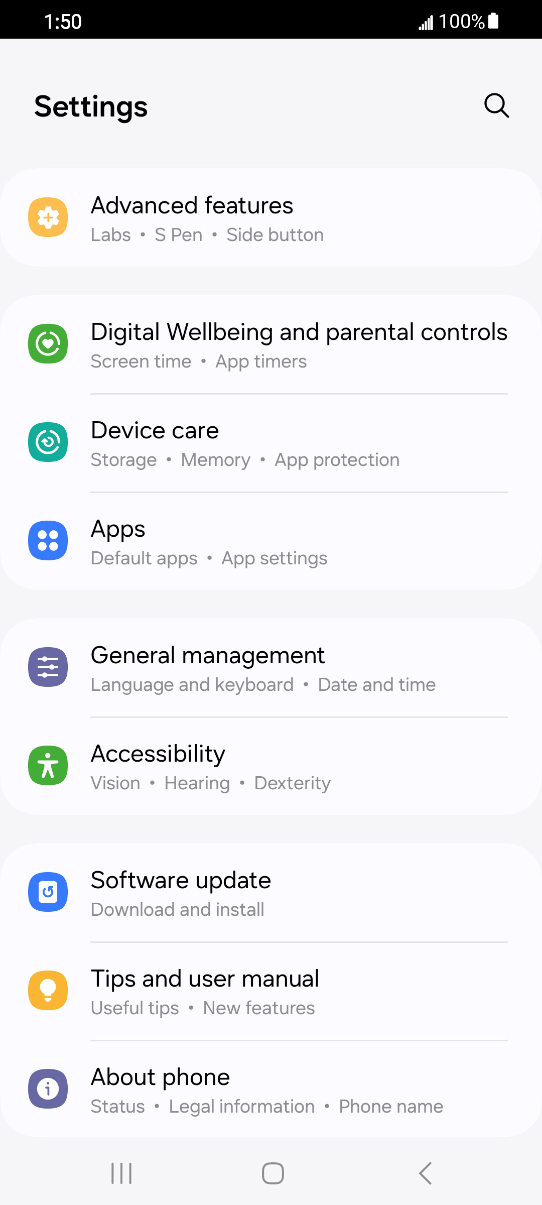 From the Settings app, scroll to and tap Apps.