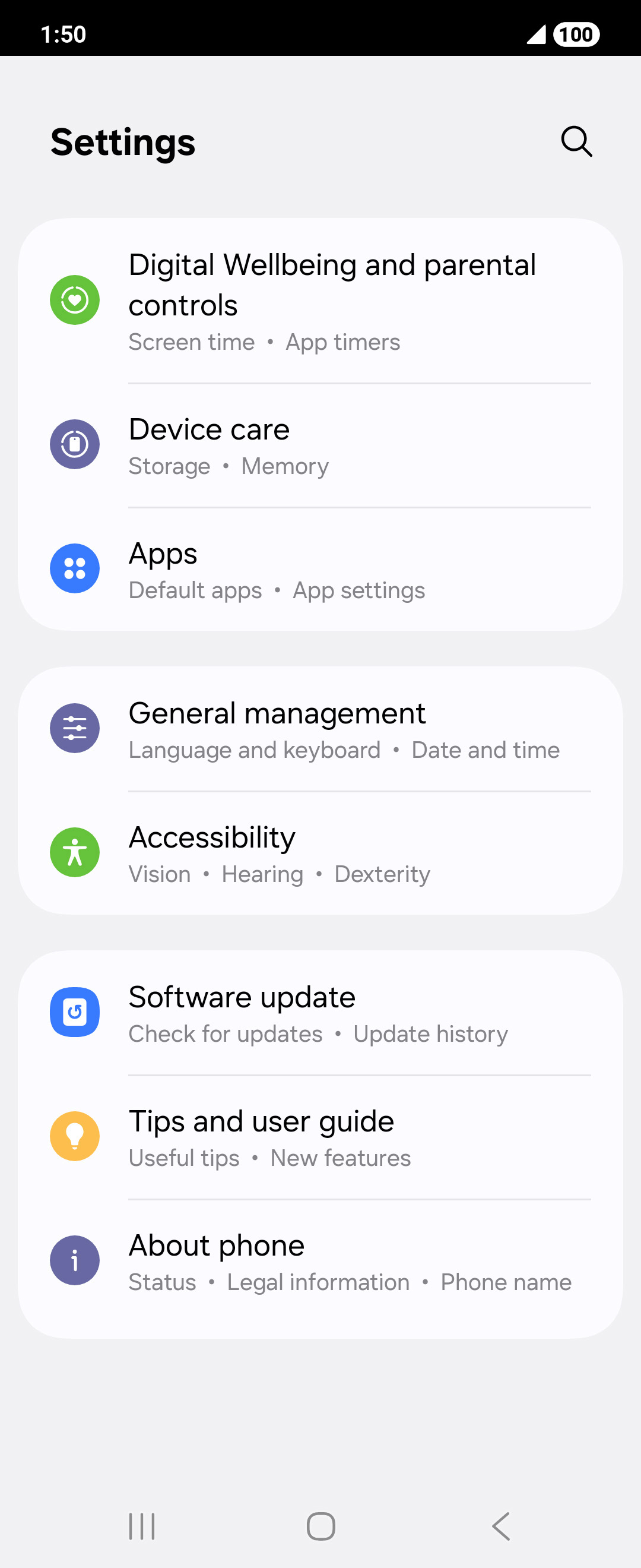 From the Settings app, scroll to and tap Apps.