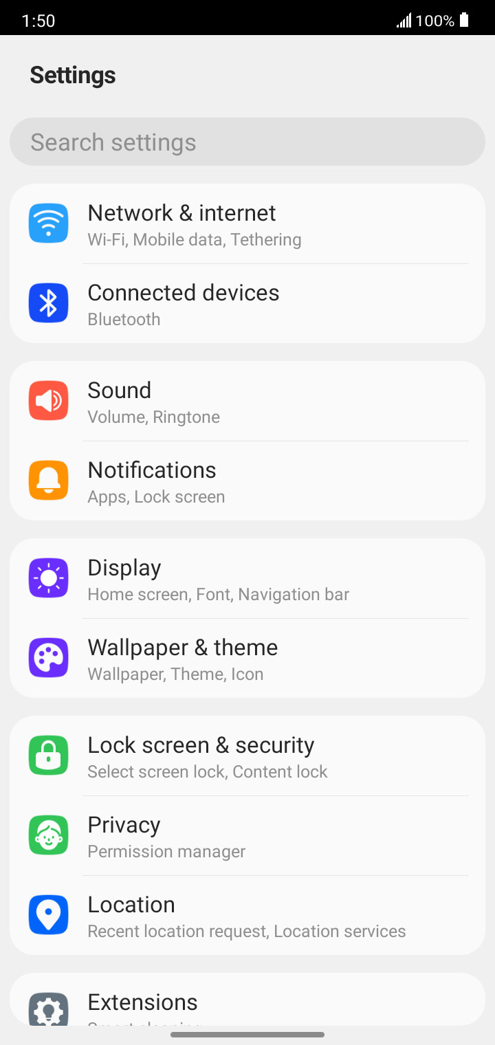From the Settings app, scroll to and tap Apps.