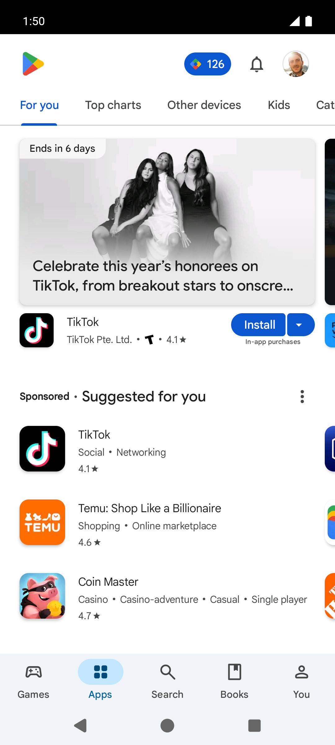 En la aplicación Settings, toca Apps.