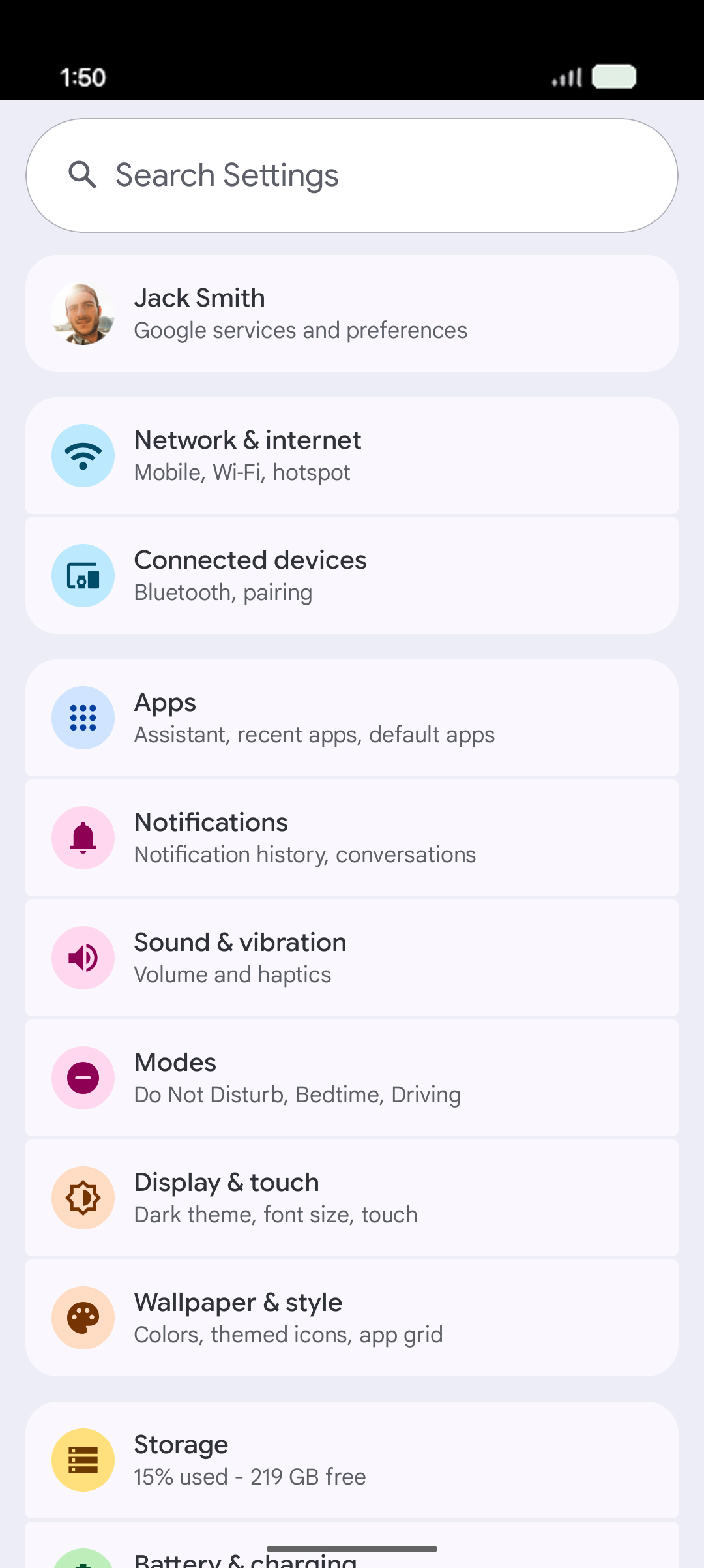From the Settings app, scroll to and tap Apps.