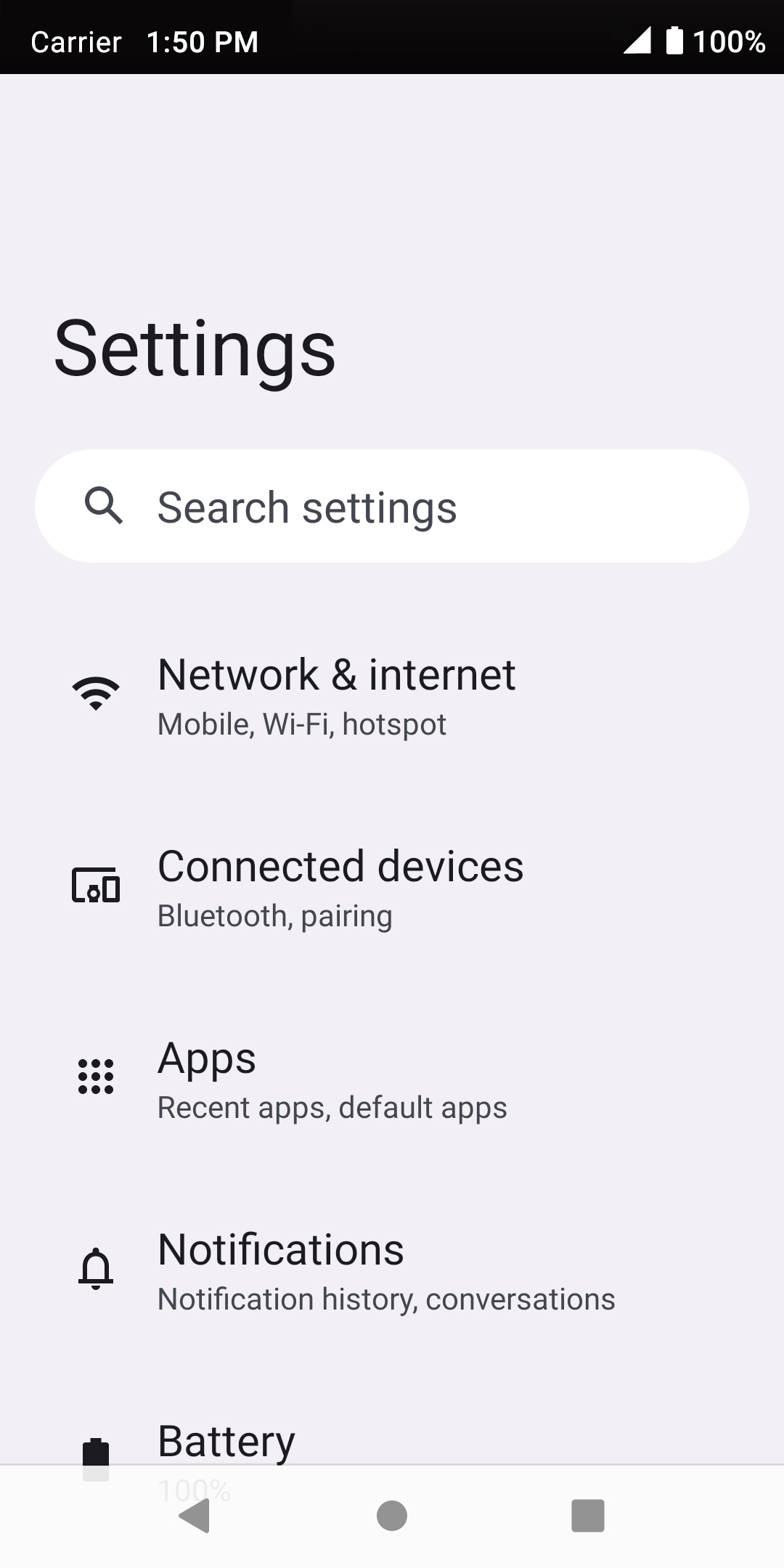 From the Settings app, scroll to and tap Apps.