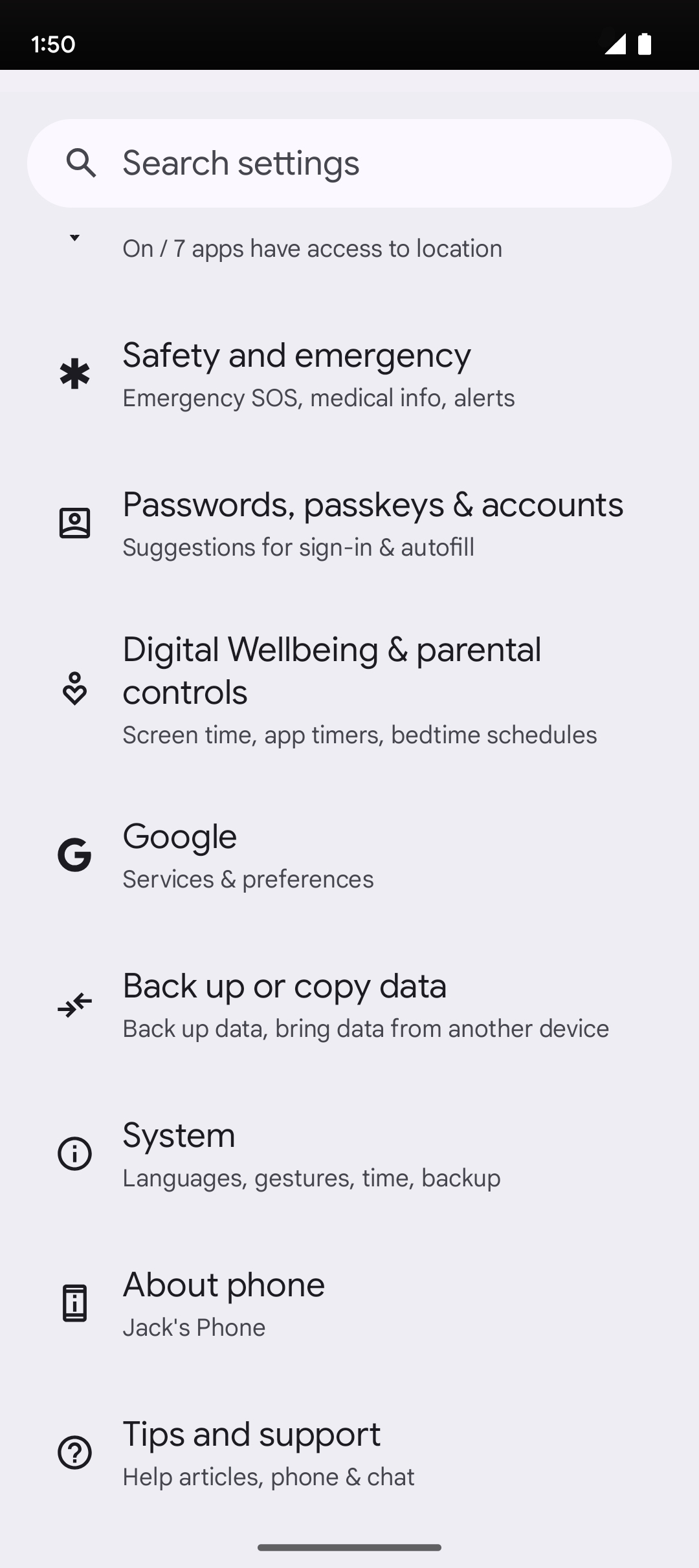 From the Settings app, scroll to and tap Apps.