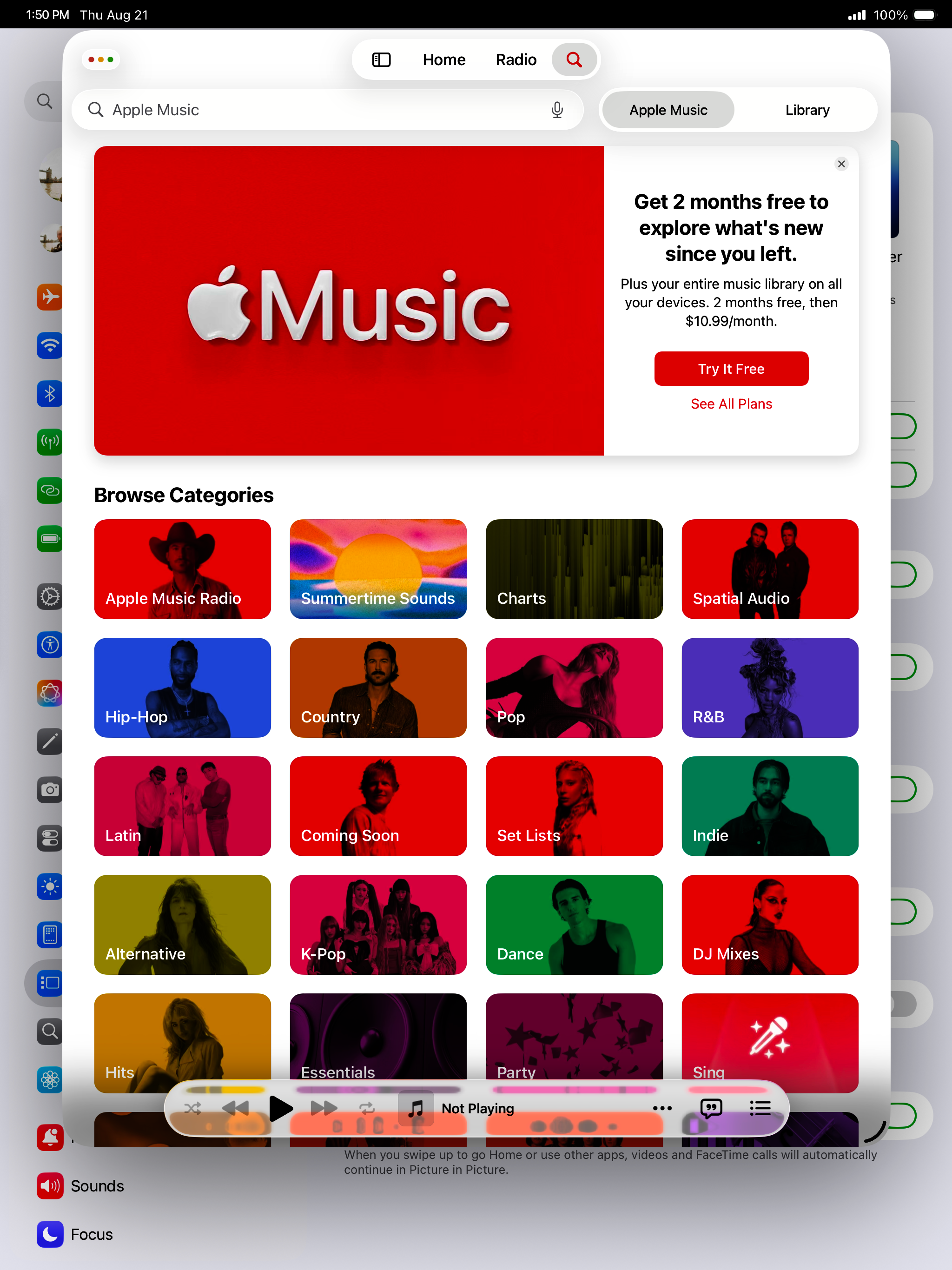 Apple iPad mini (A17 Pro) - Turning Stage Manager on and off - AT&T