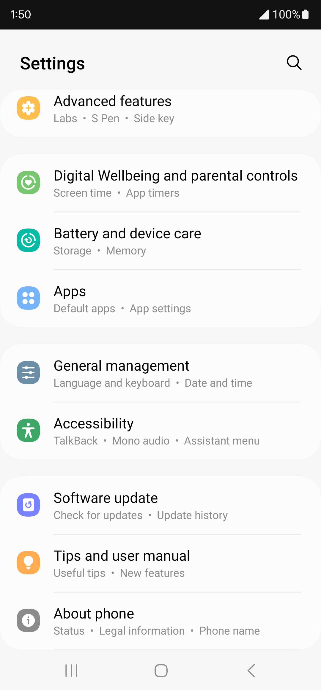From the Settings app, scroll to and tap Apps.