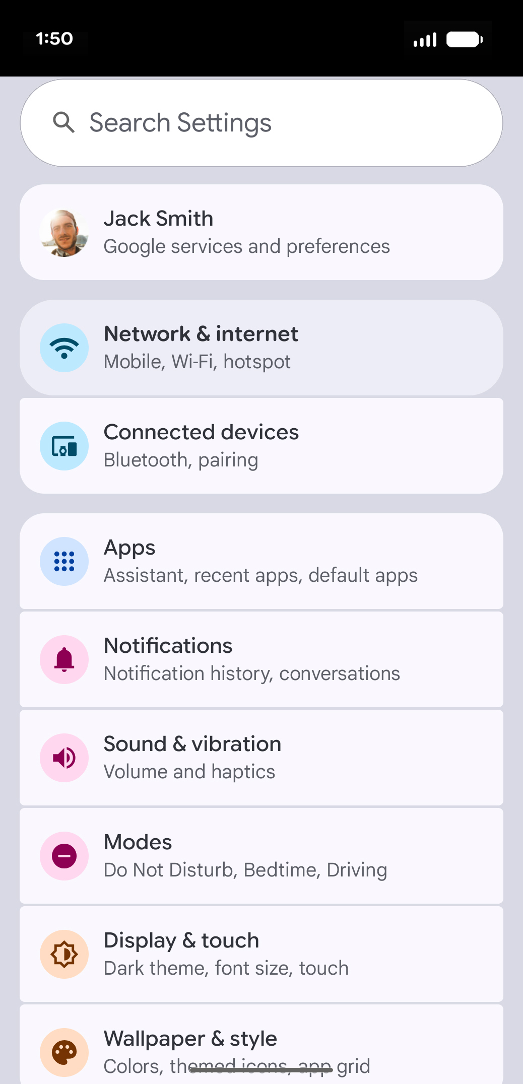 From the Settings app, scroll to and tap Apps.