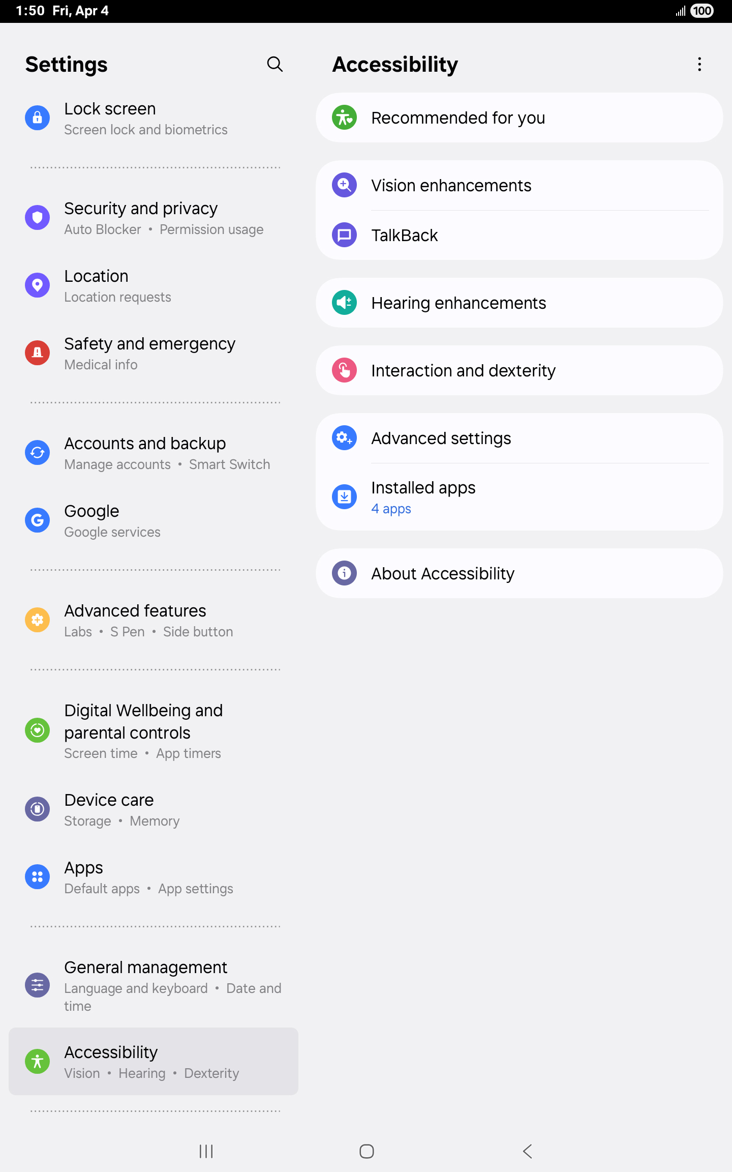 From the Settings app, scroll to and tap Apps.