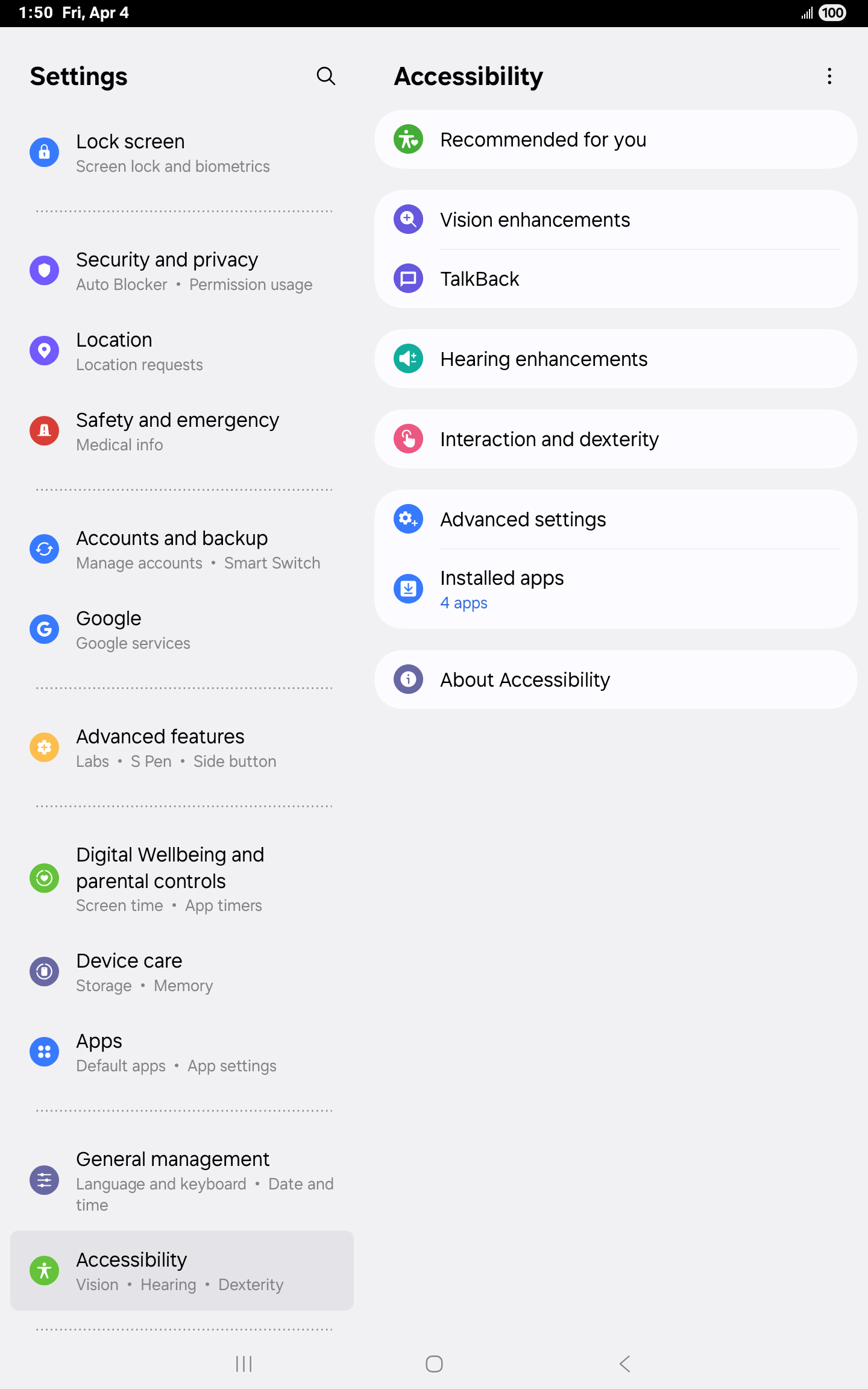 From the Settings app, scroll to and tap Apps.