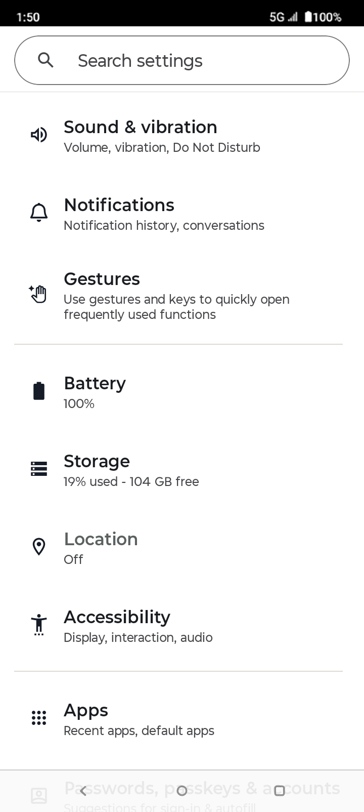 En la aplicación Settings, toca Apps.