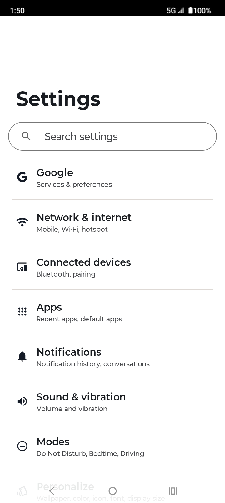 From the Settings app, scroll to and tap Apps.