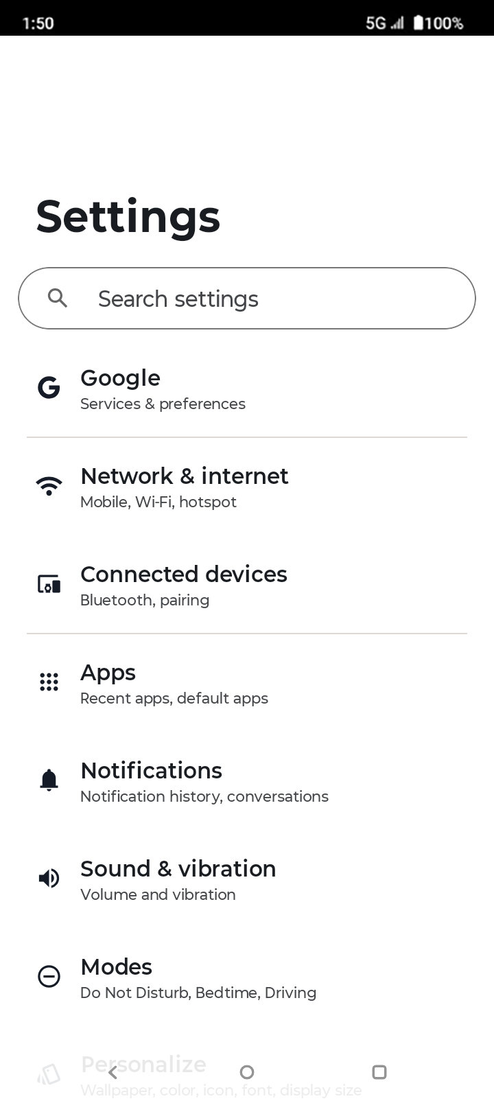 From the Settings app, scroll to and tap Apps.
