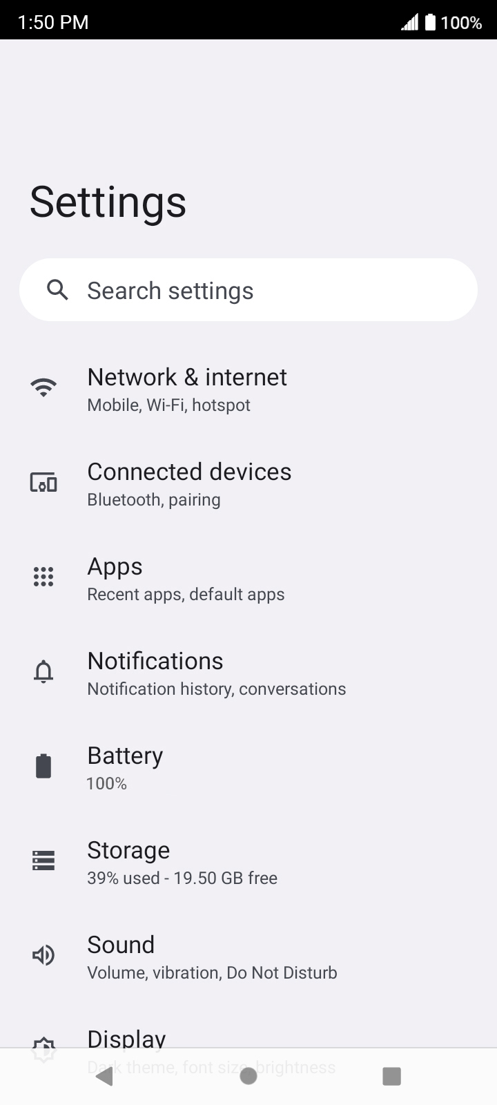 En la aplicación Settings, toca Apps.