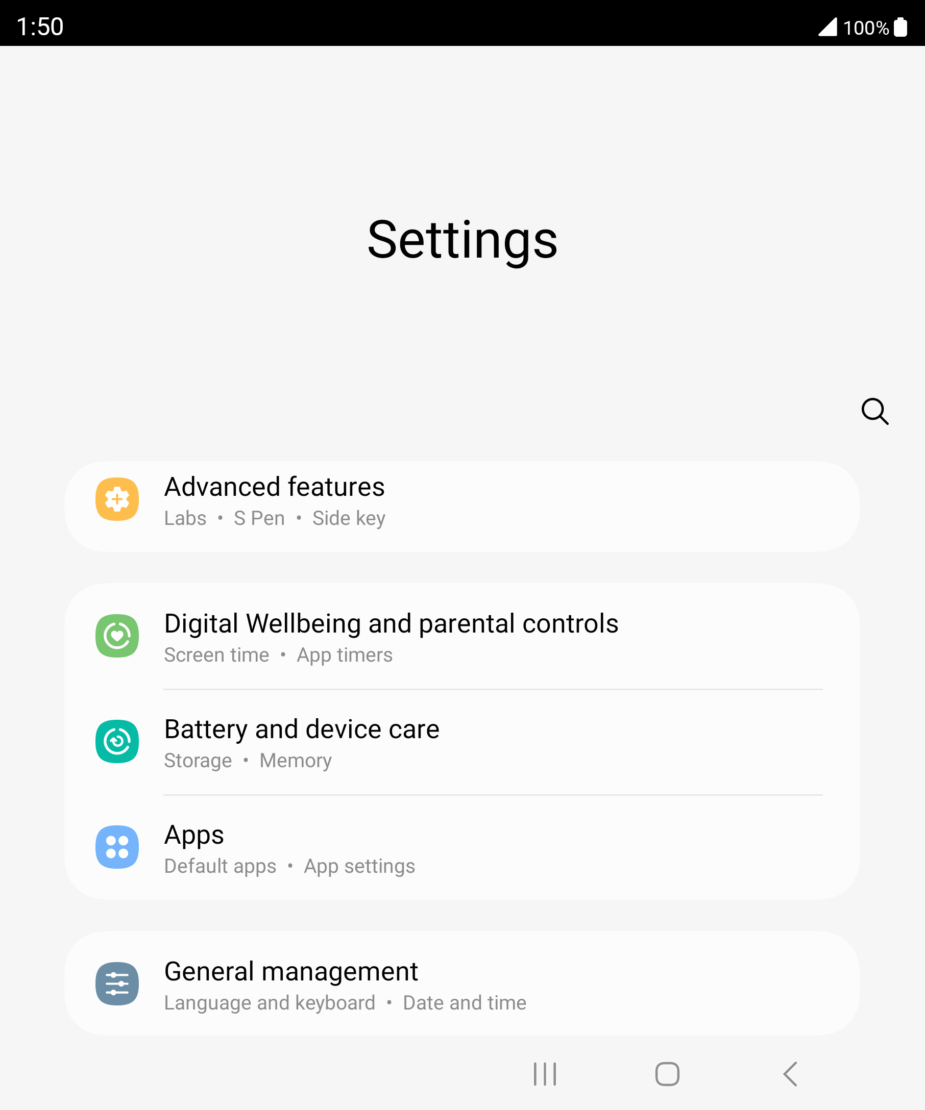 From the Settings app, scroll to and tap Apps.