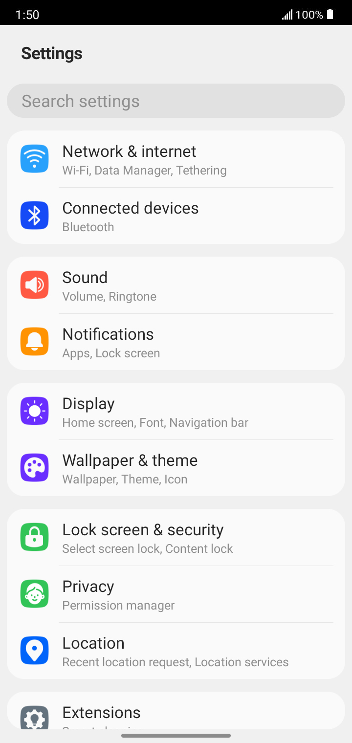 From the Settings app, scroll to and tap Apps.
