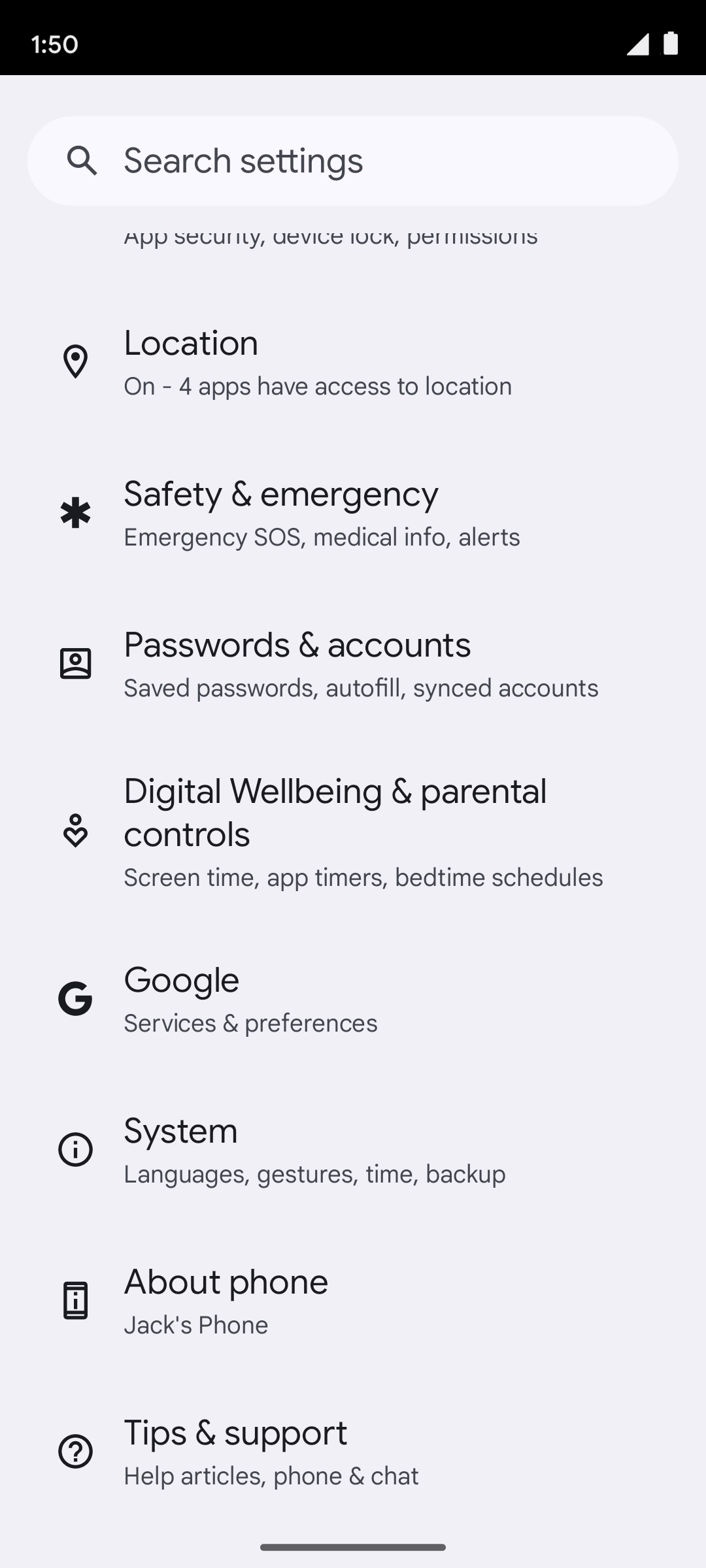 From the Settings app, scroll to and tap Apps.