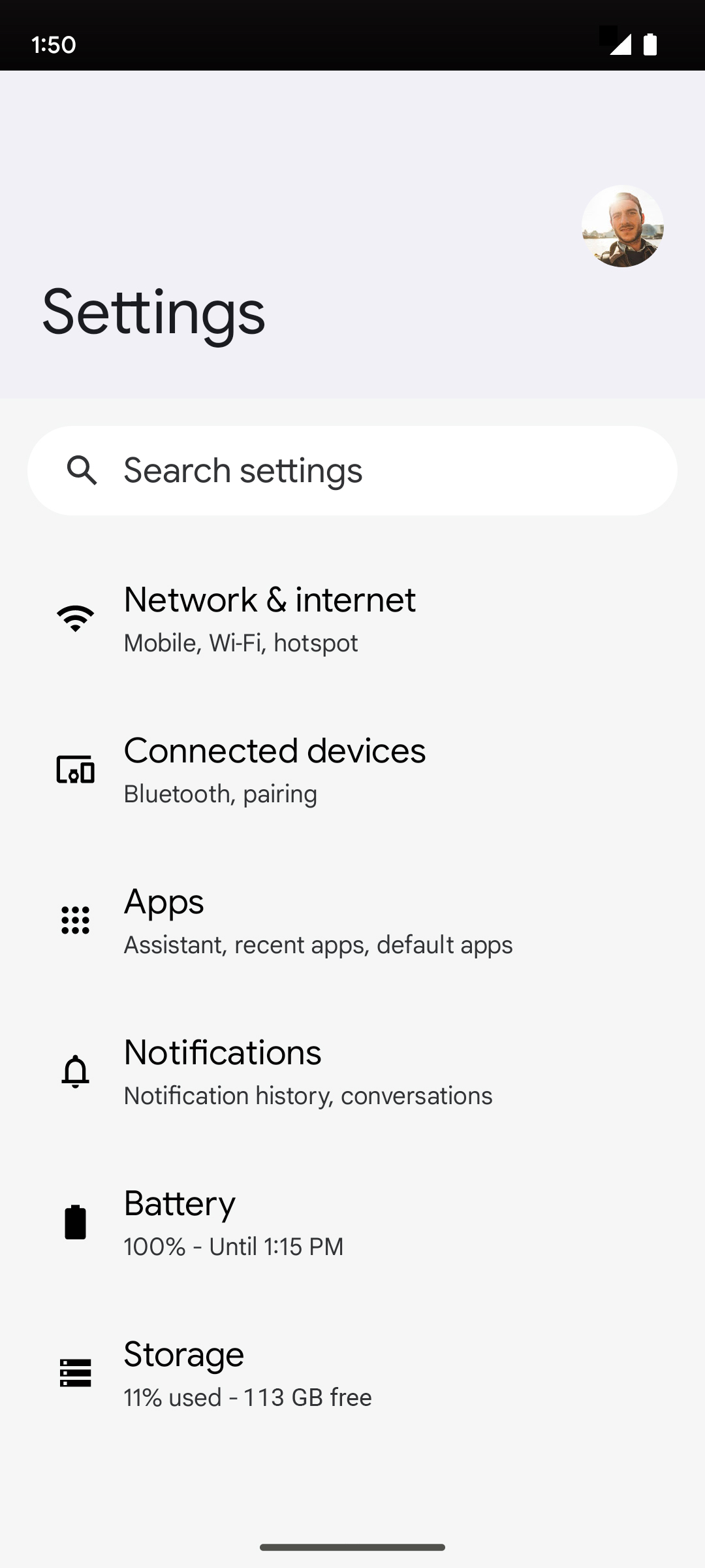 En la aplicación Settings, toca Apps.