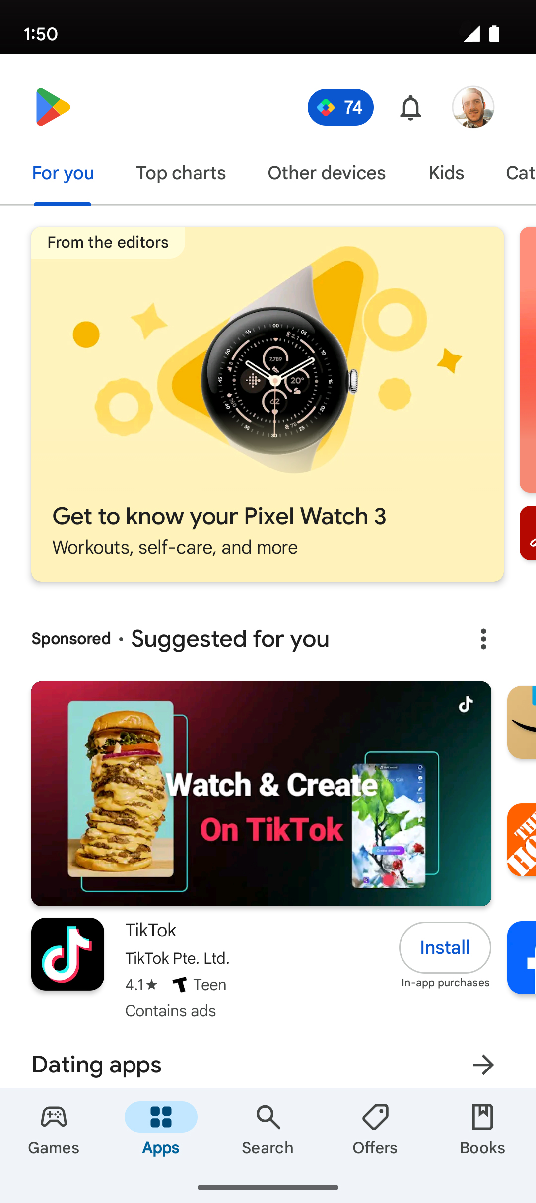 En la aplicación Settings, toca Apps.