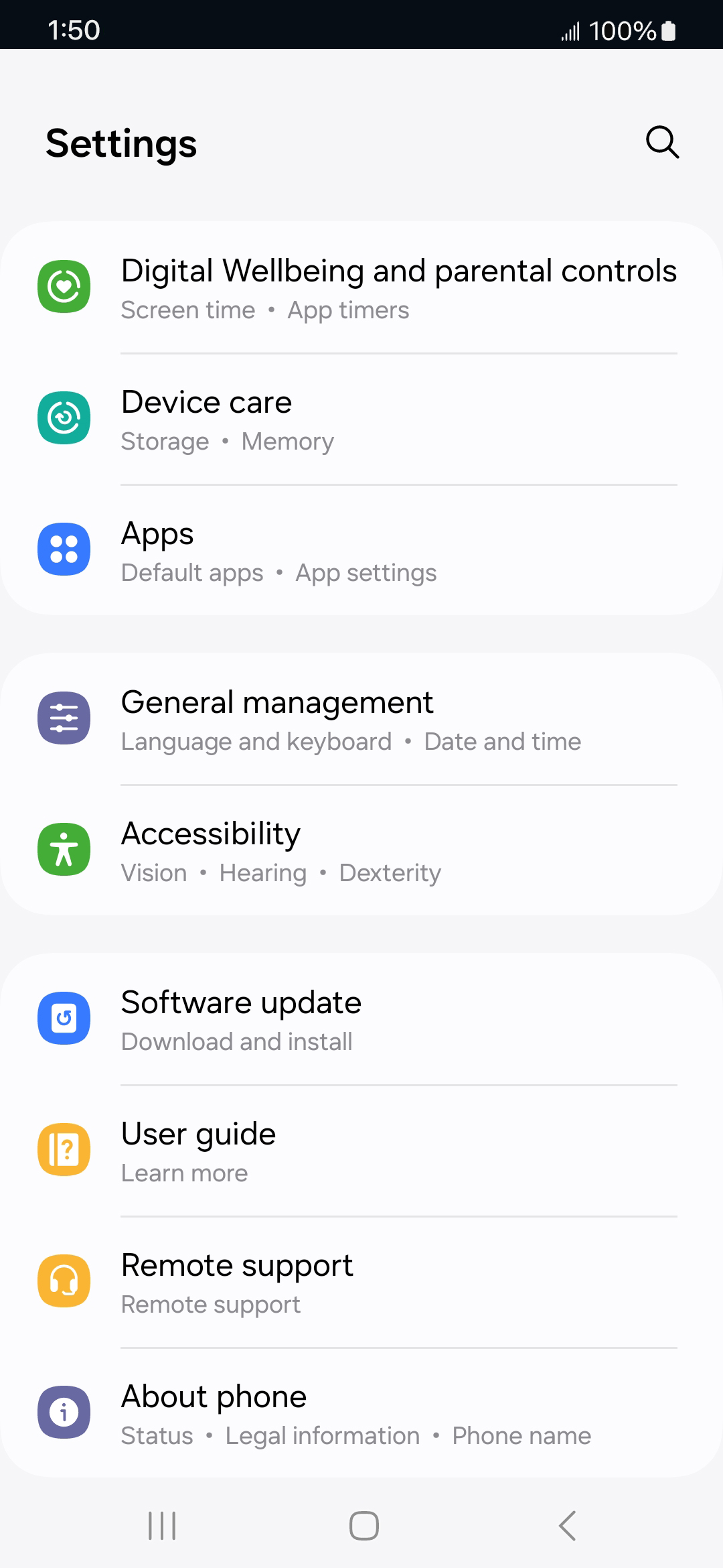From the Settings app, scroll to and tap Apps.