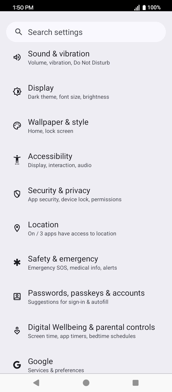 En la aplicación Settings, toca Apps.