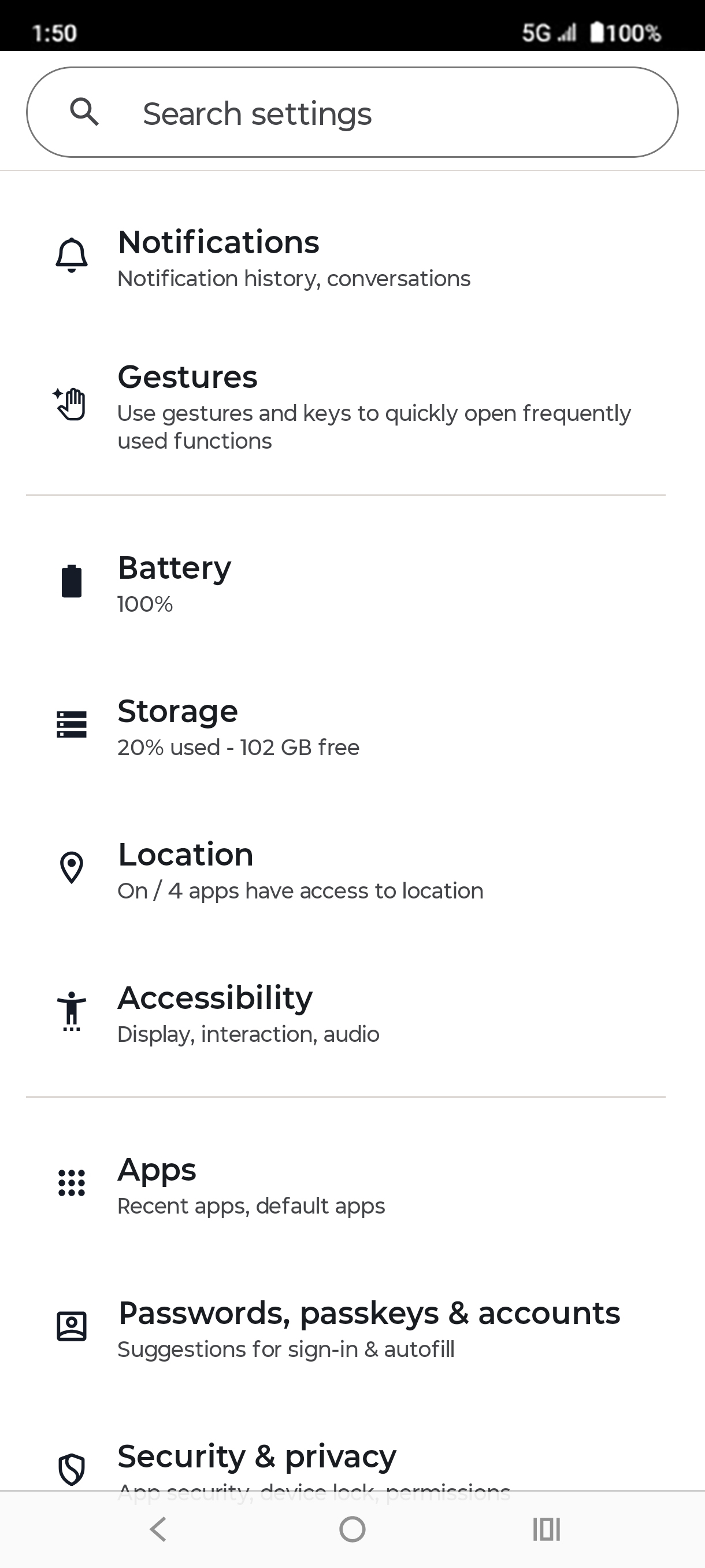 From the Settings app, scroll to and tap Apps.