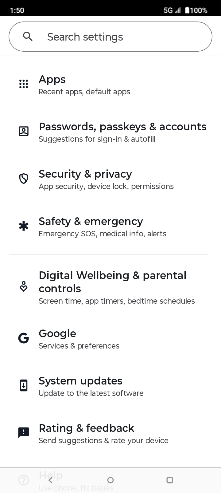 From the Settings app, scroll to and tap Apps.