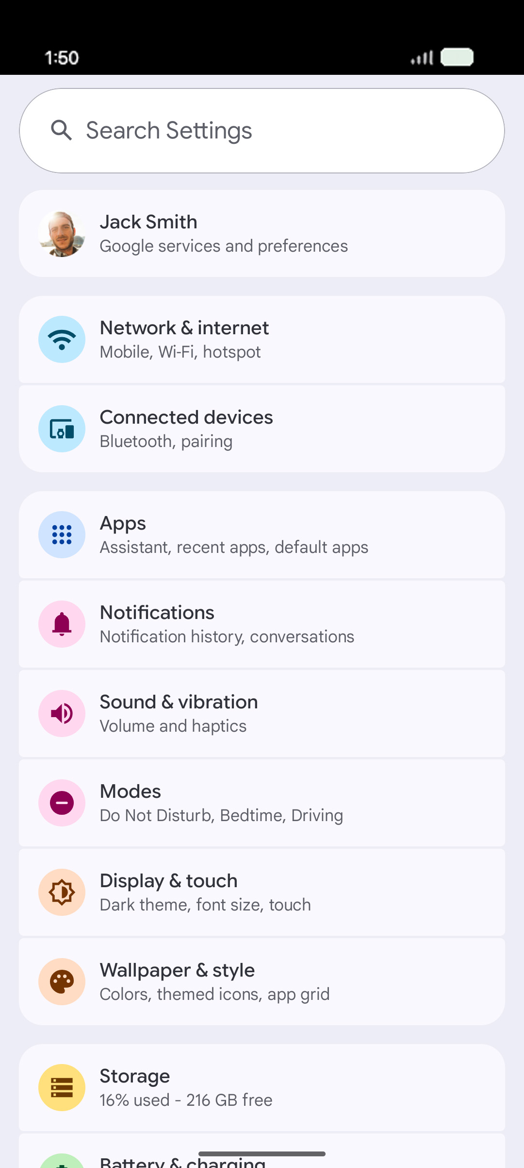 From the Settings app, scroll to and tap Apps.