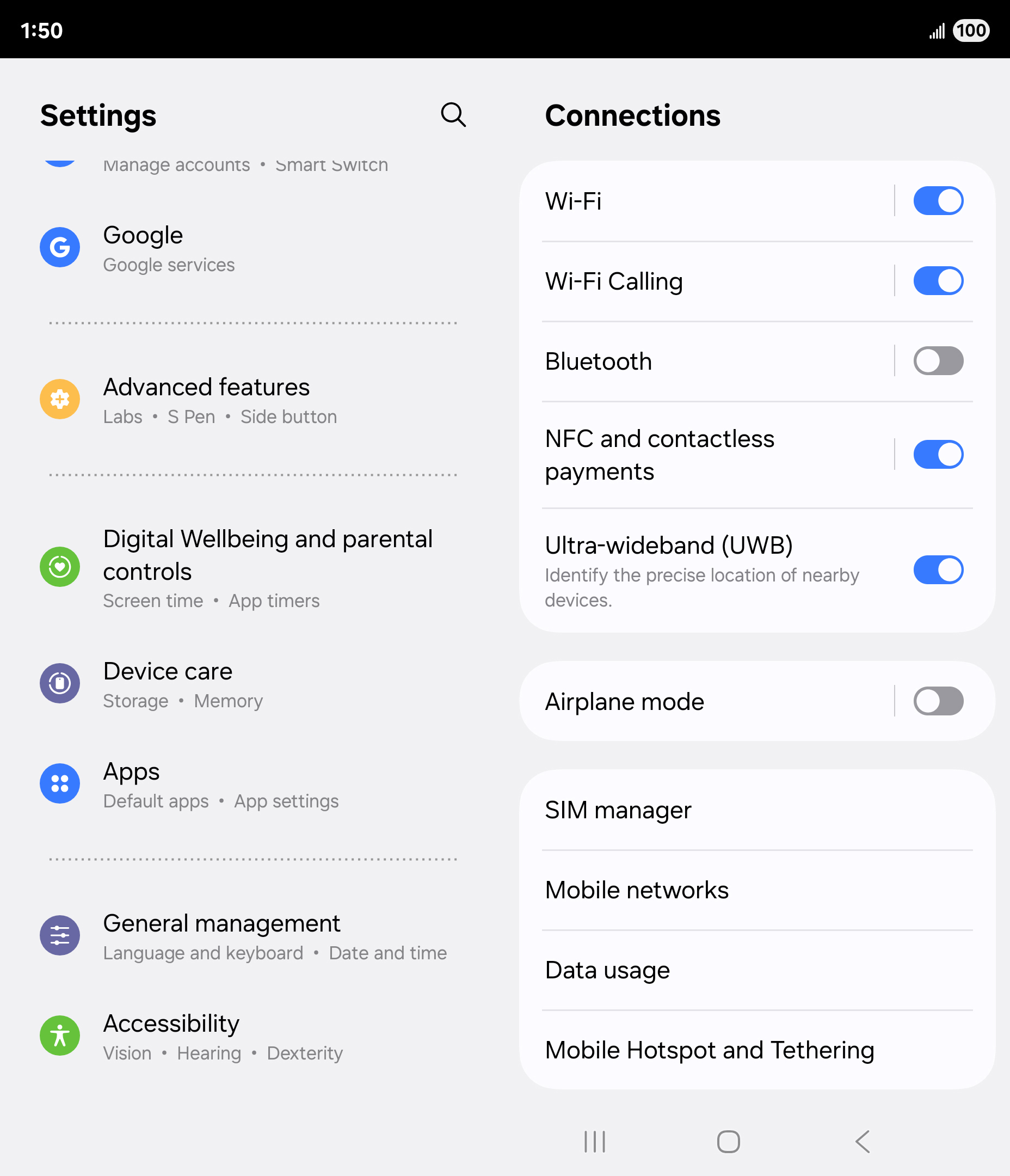 From the Settings app, scroll to and tap Apps.