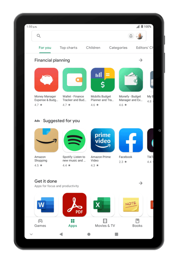 From the Settings app, scroll to and tap Apps.