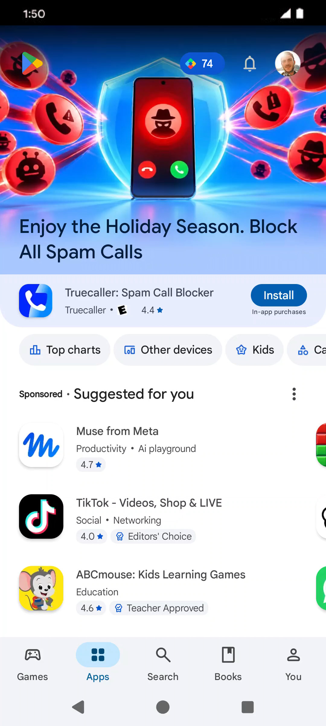 From the Settings app, scroll to and tap Apps.