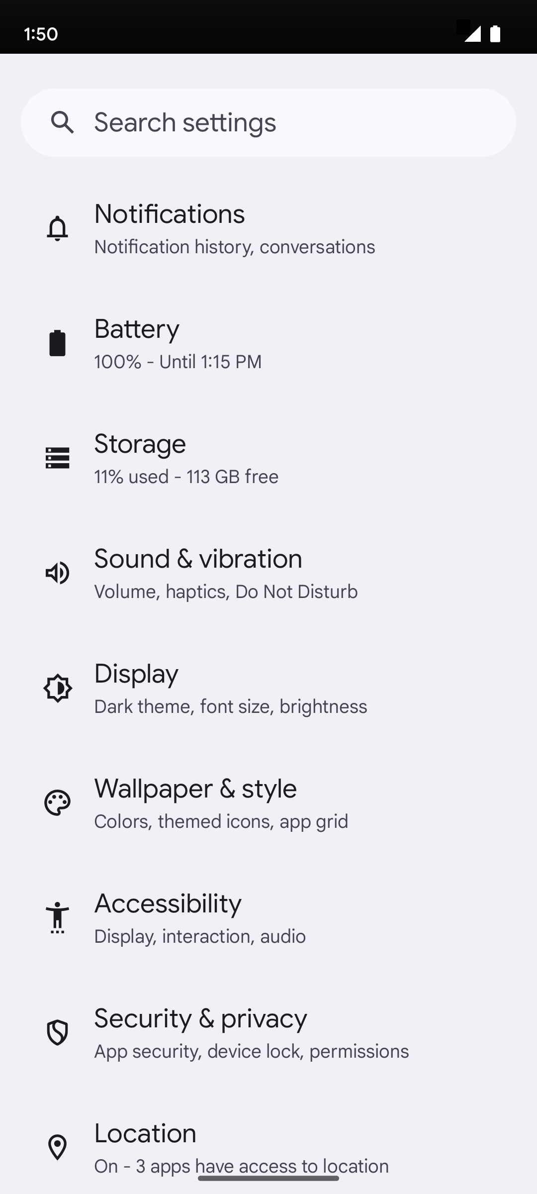 From the Settings app, scroll to and tap Apps.
