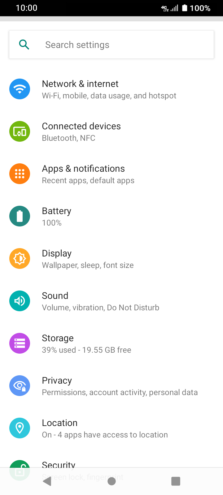 From the Settings app, scroll to and tap Apps.