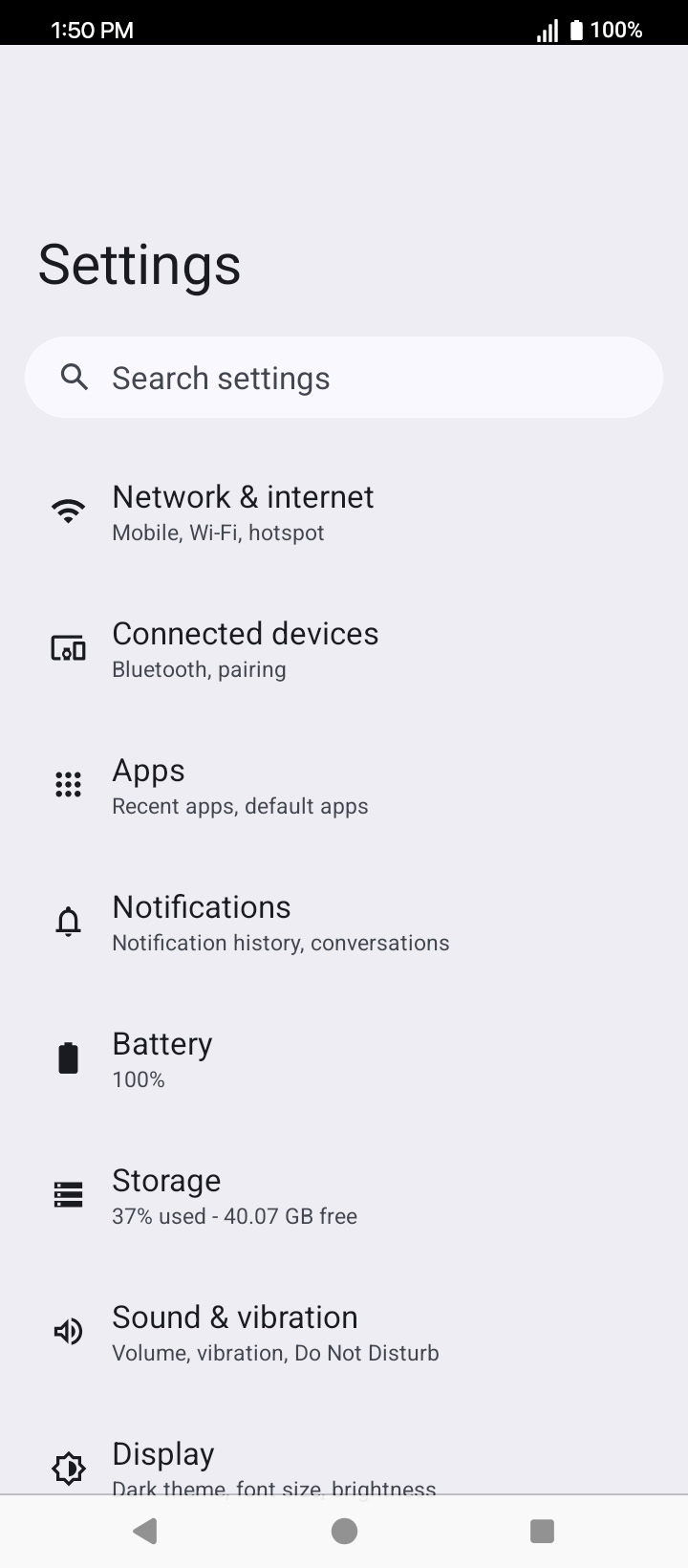 En la aplicación Settings, toca Apps.