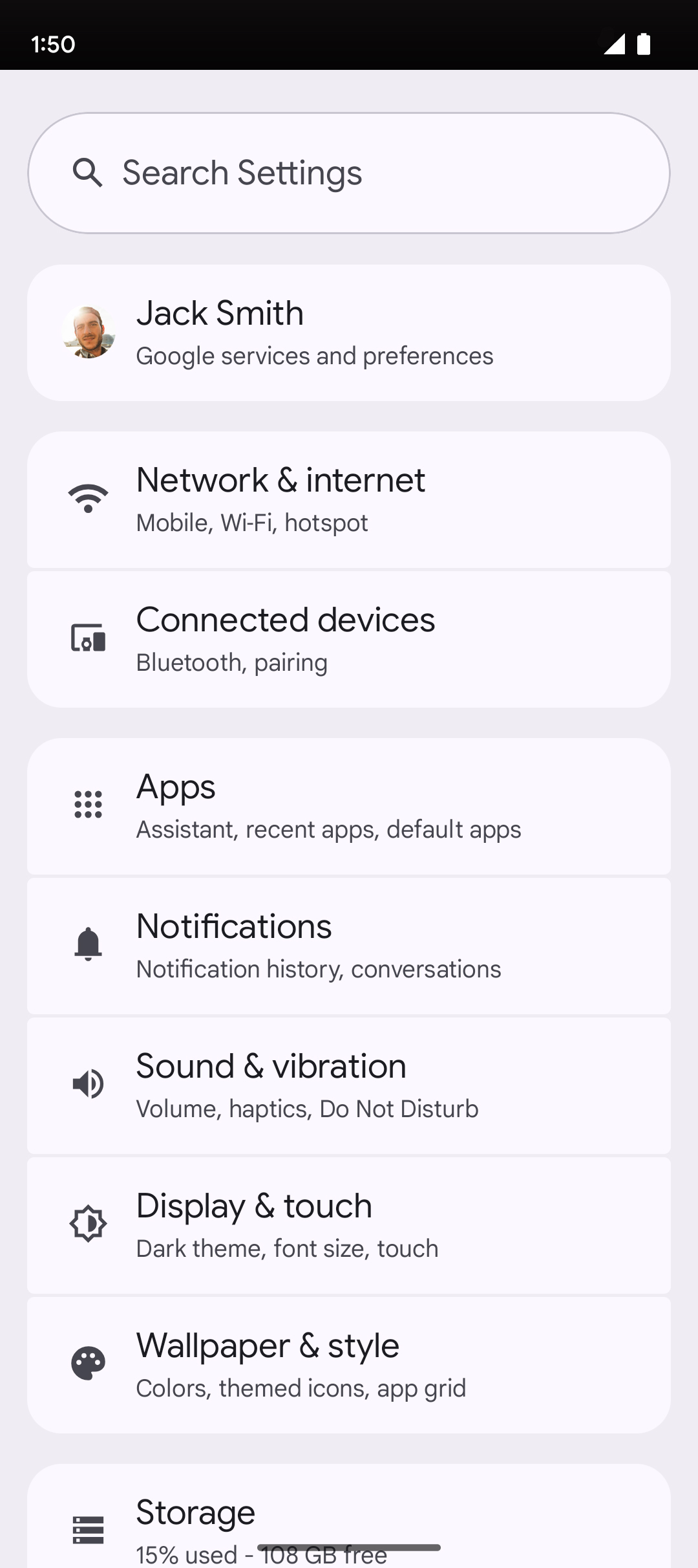 From the Settings app, scroll to and tap Apps.