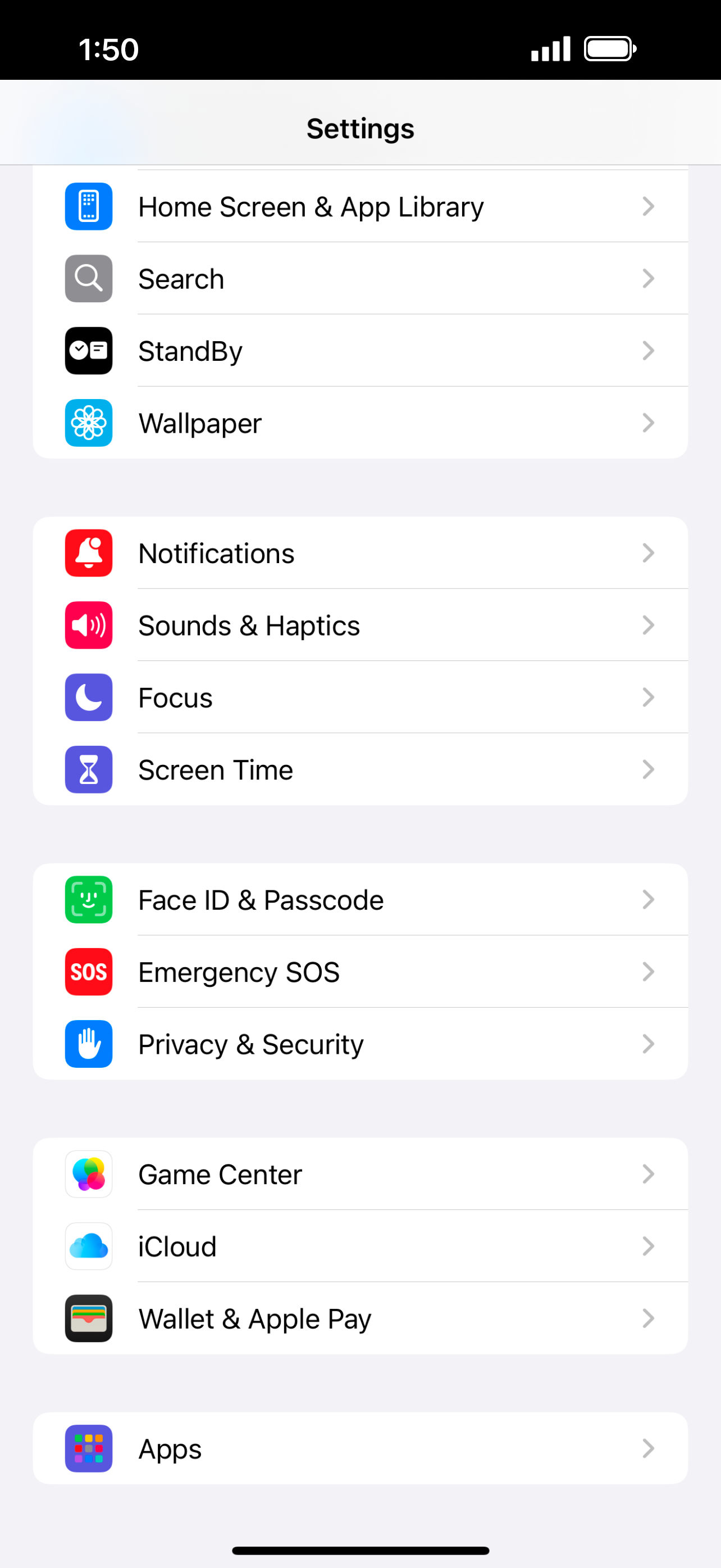 From the Settings app, scroll to and tap Apps.