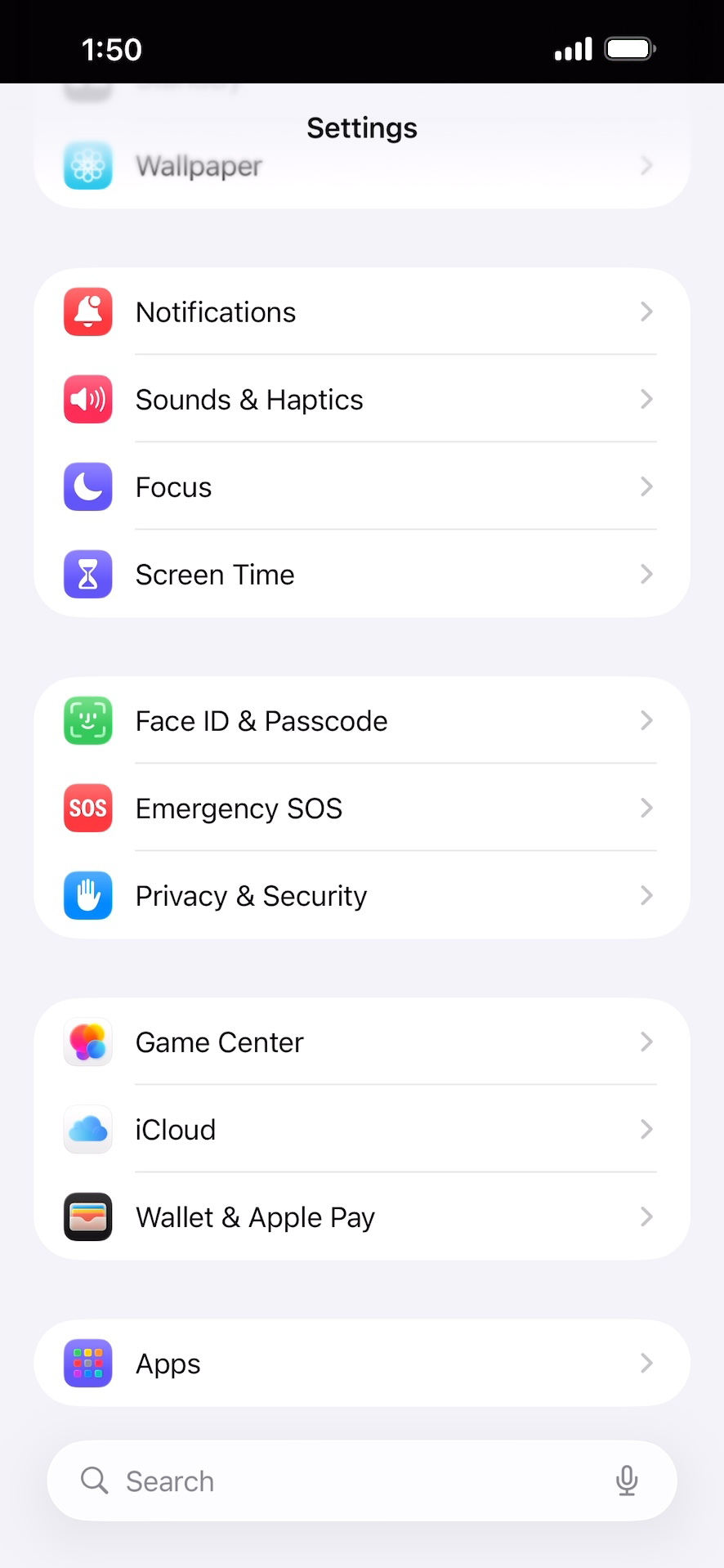 From the Settings app, scroll to and tap Apps.