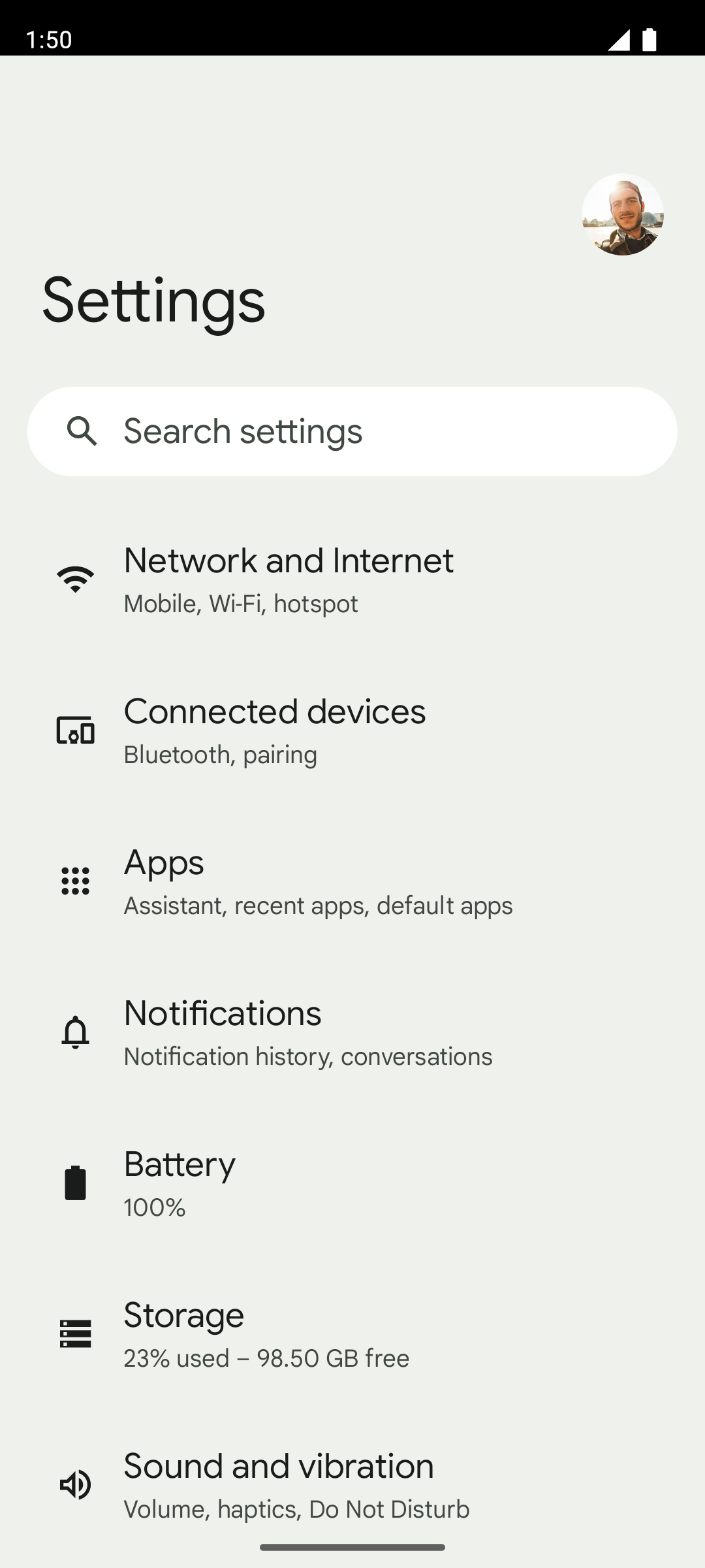 En la aplicación Settings, toca Apps.