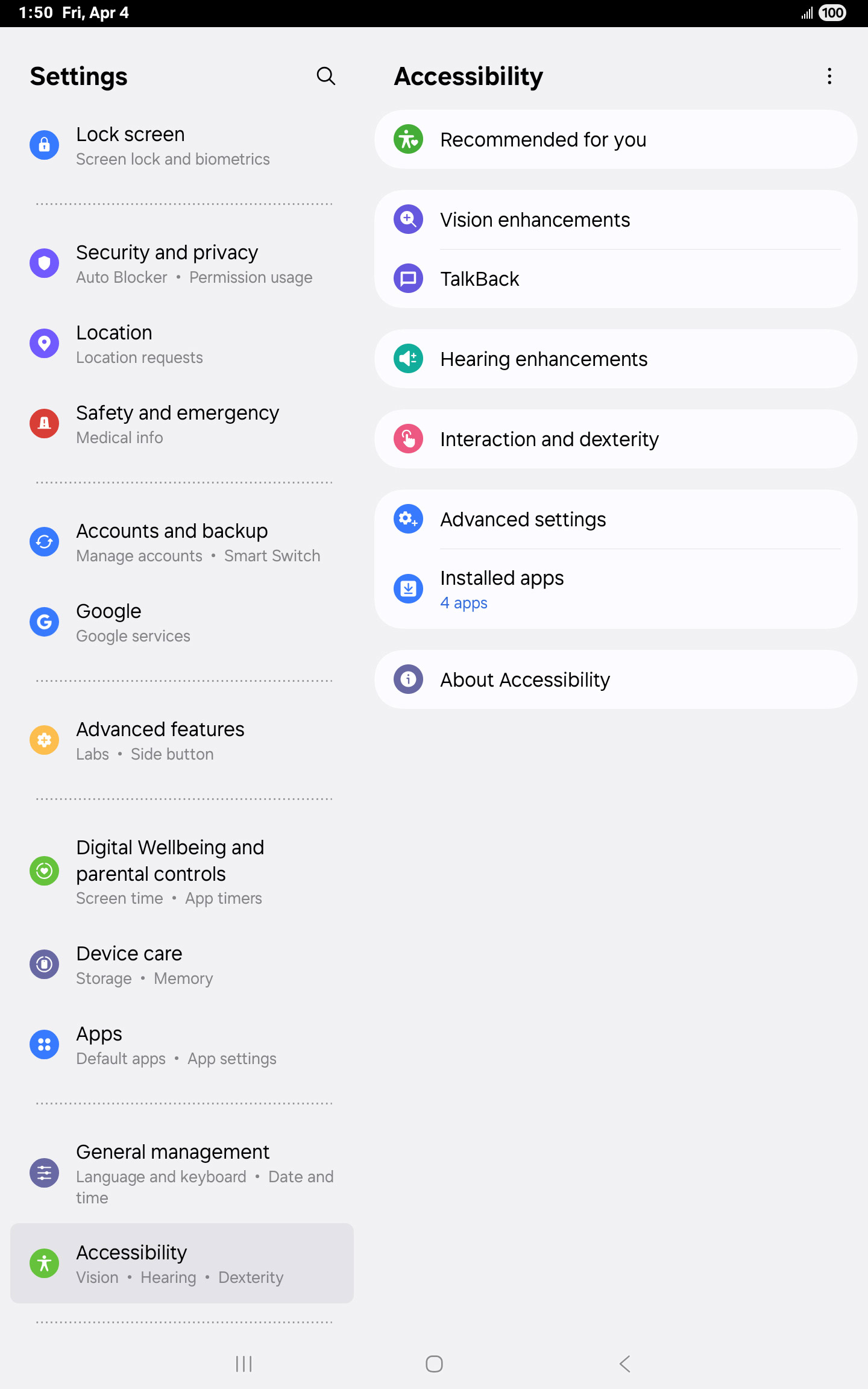 From the Settings app, scroll to and tap Apps.