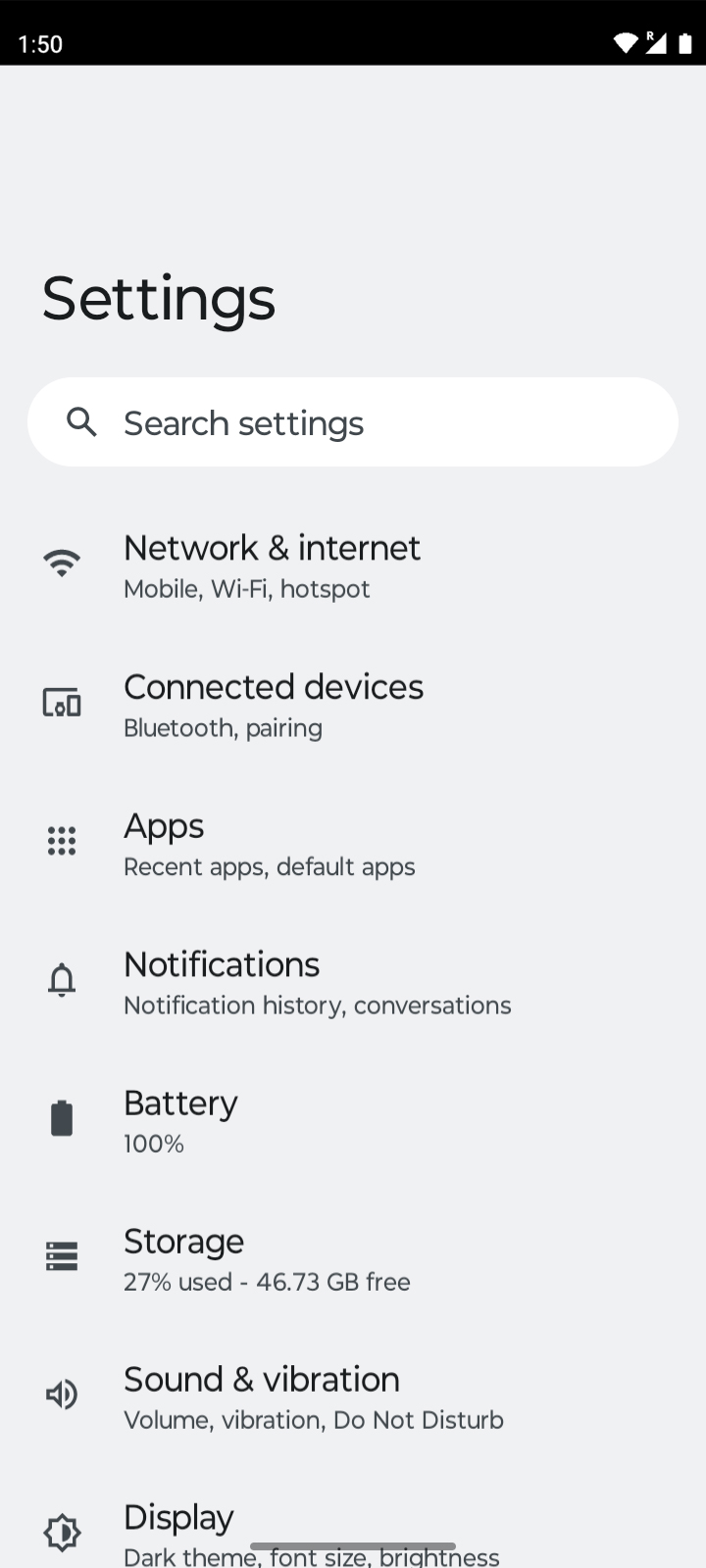 From the Settings app, scroll to and tap Apps.