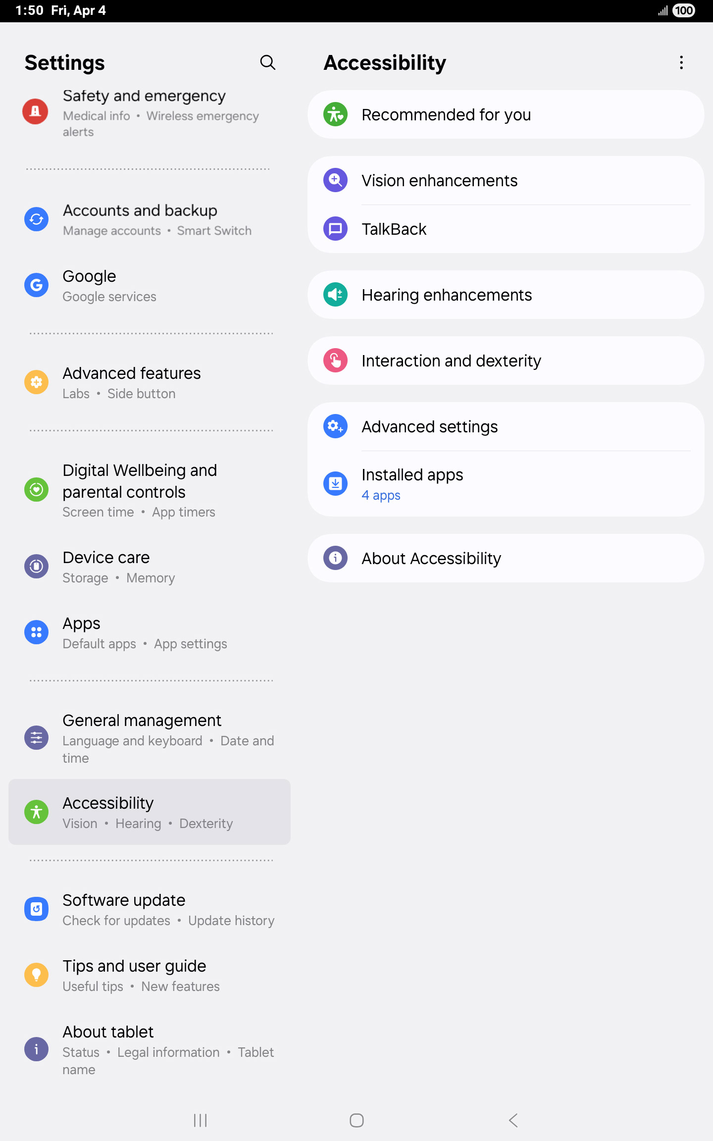 From the Settings app, scroll to and tap Apps.